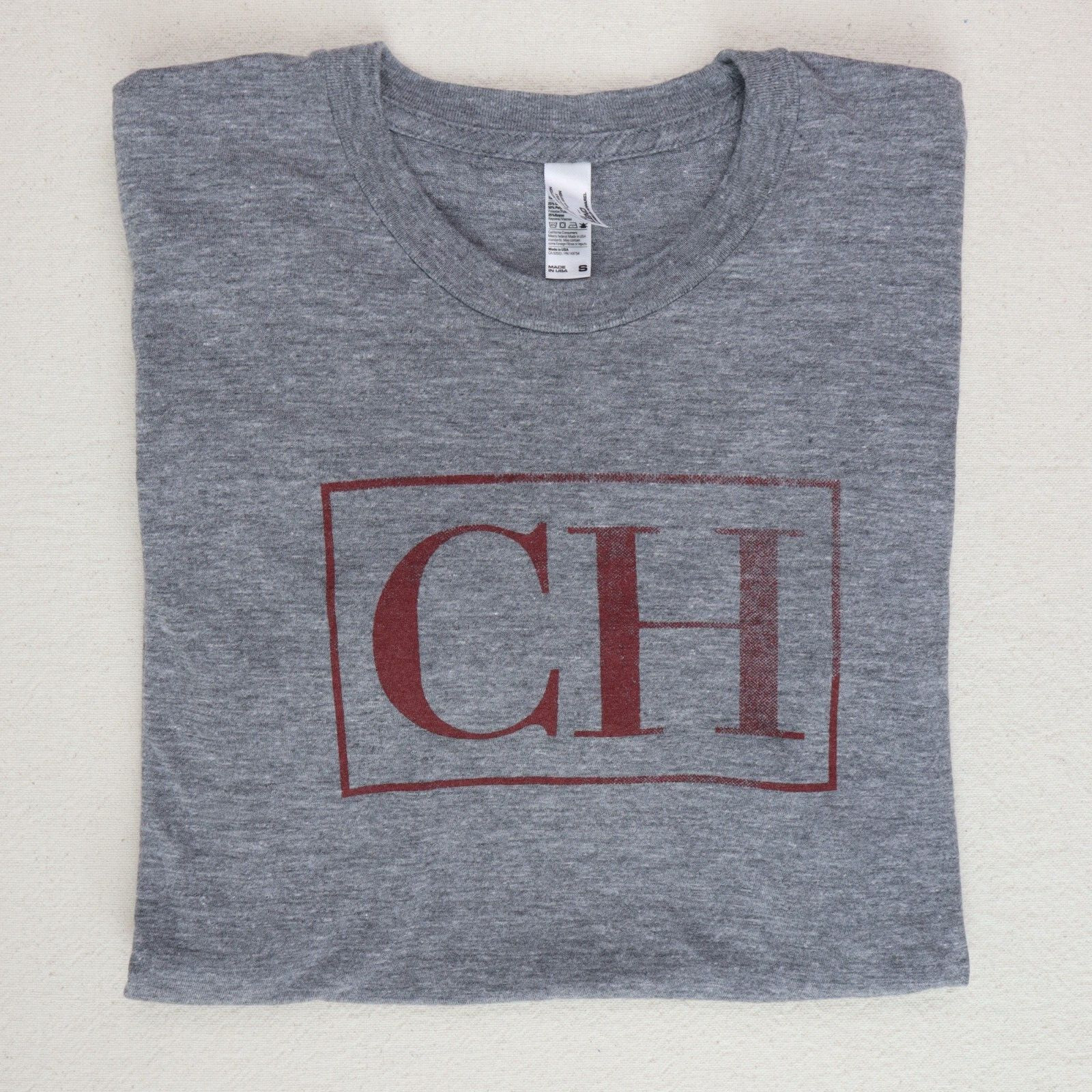 Adult Tri Blend T Shirt Unisex Size S Mens Womens Top Soft Print USA Made Small