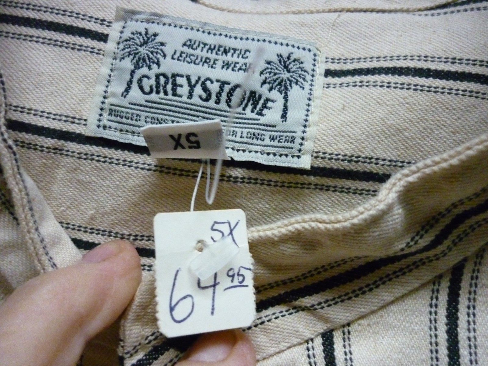 GREYSTONE BIG MAN BUTTON SHIRT SIZE 5X OLD STOCK USA