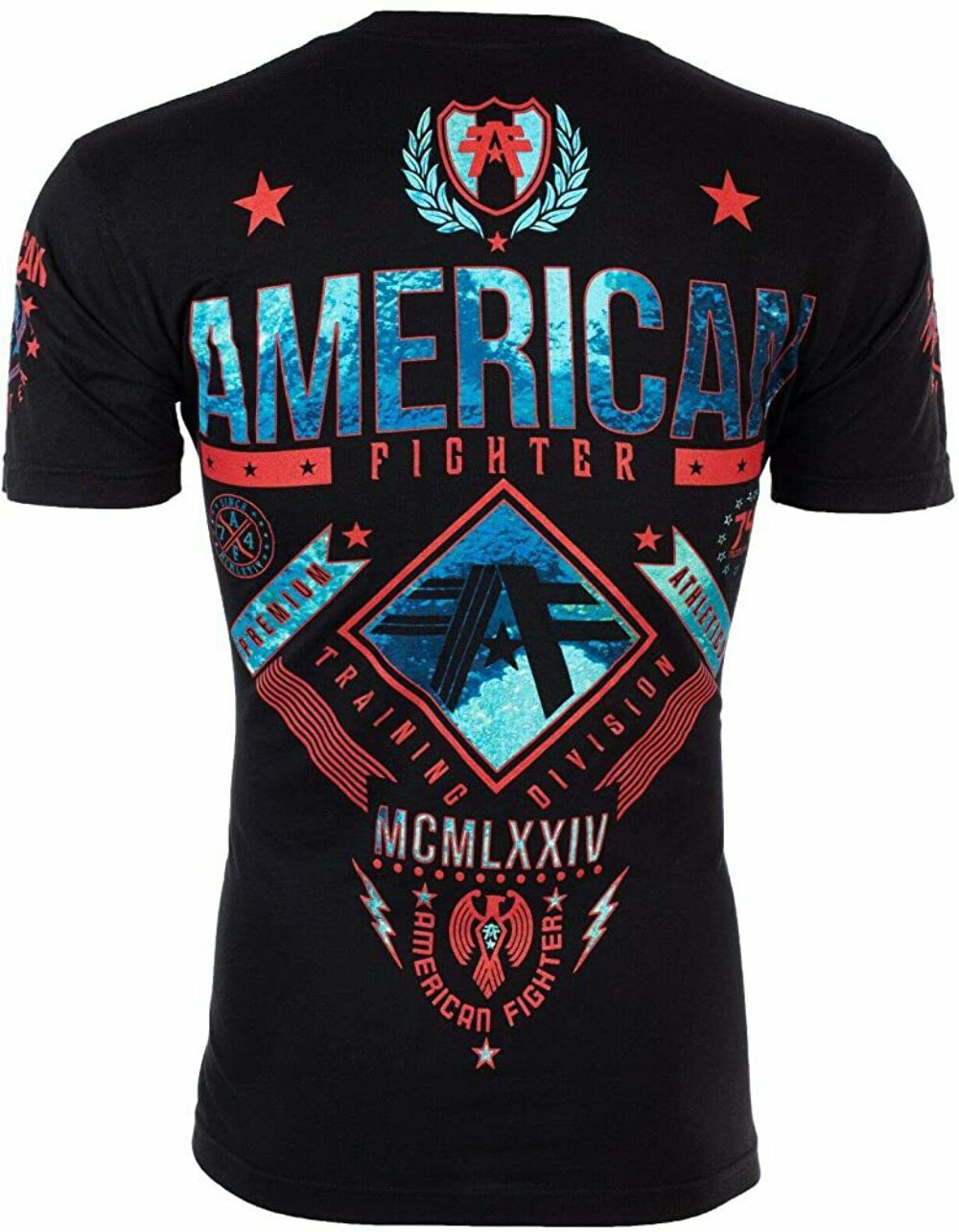 AMERICAN FIGHTER Men’s T-Shirt LANDER Biker Black Athletic MMA S-4XL