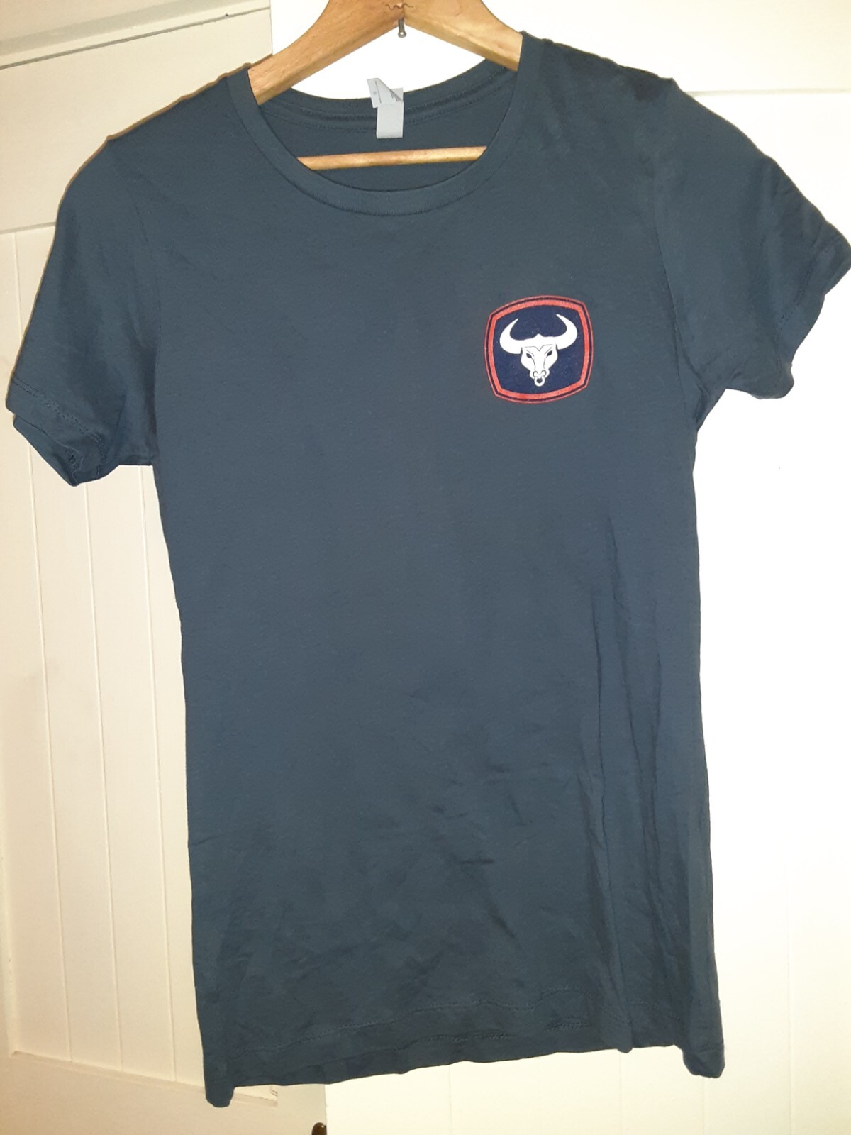 T-BONES STRONG (Plymouth MA ShortSleeve Next Level TShirt Soldier Blue Size S