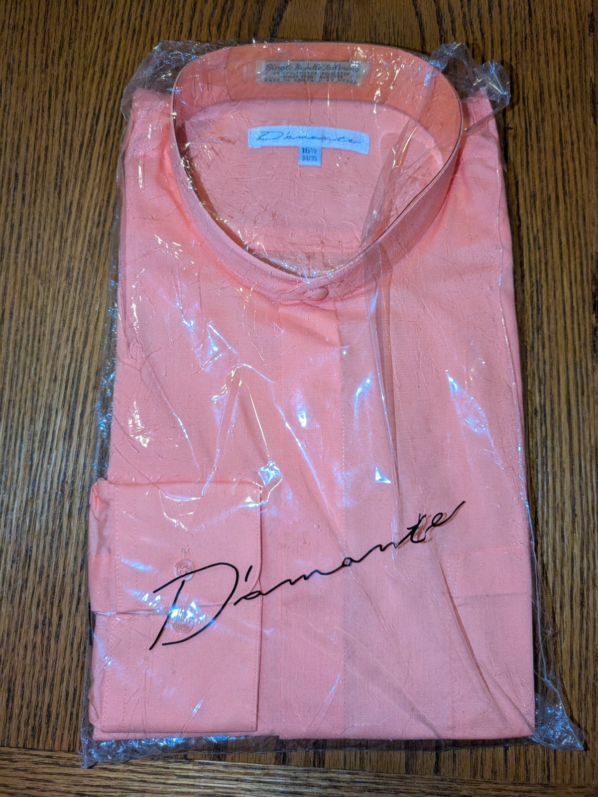 Vintage 1990s D’amante Band Collar Shirt 16.5 34/35 NWT
