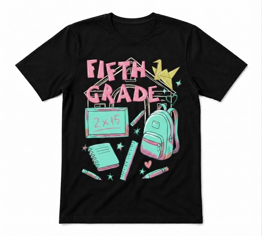 Fifth Grade Teacher 5th Grade Teach Back To School Black T-shirt