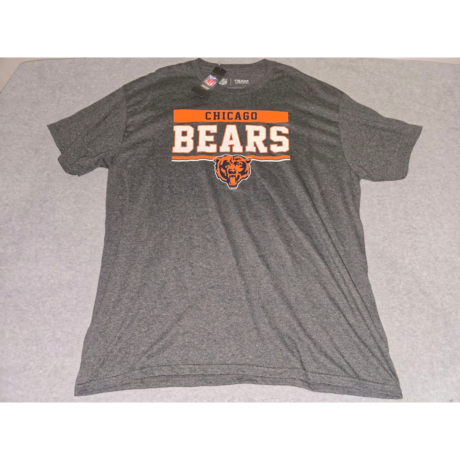 NFL Team Apparel Chicago Bears T-Shirt Mens XL Grey Heather Short Sleeve New