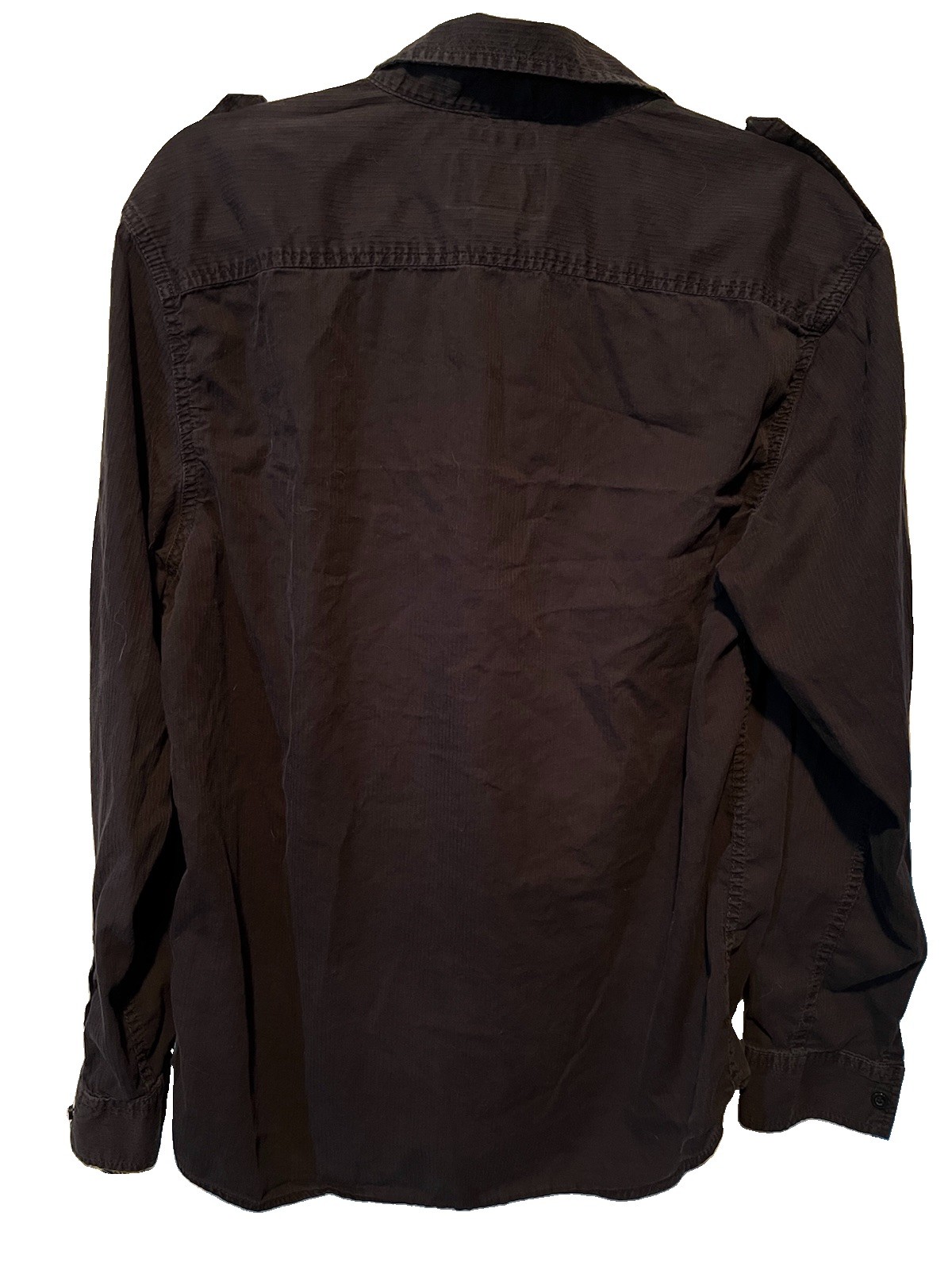 American Rag Cie Men’s L Black Solid Long Sleeve Button-Up Pockets