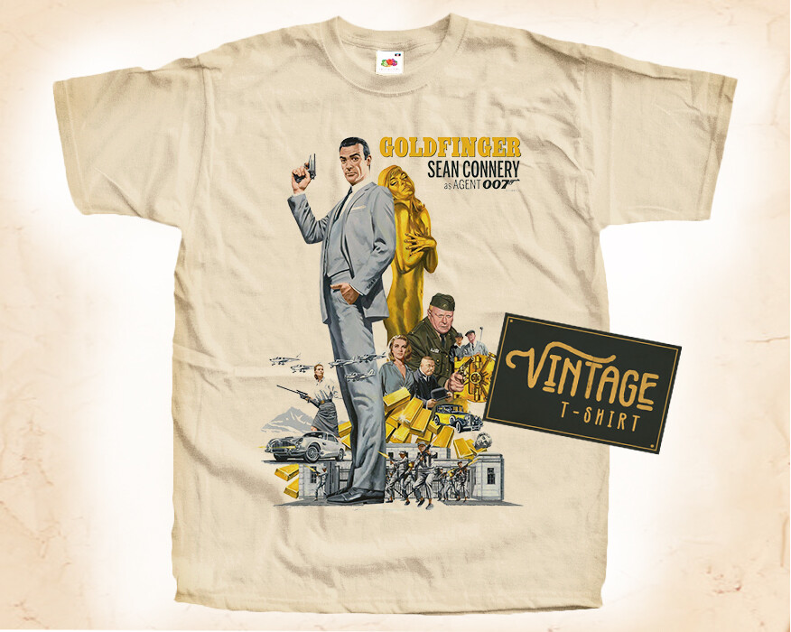 James Bond Goldfinger V1 Vintage T Shirt for Men NATURAL S-5XL