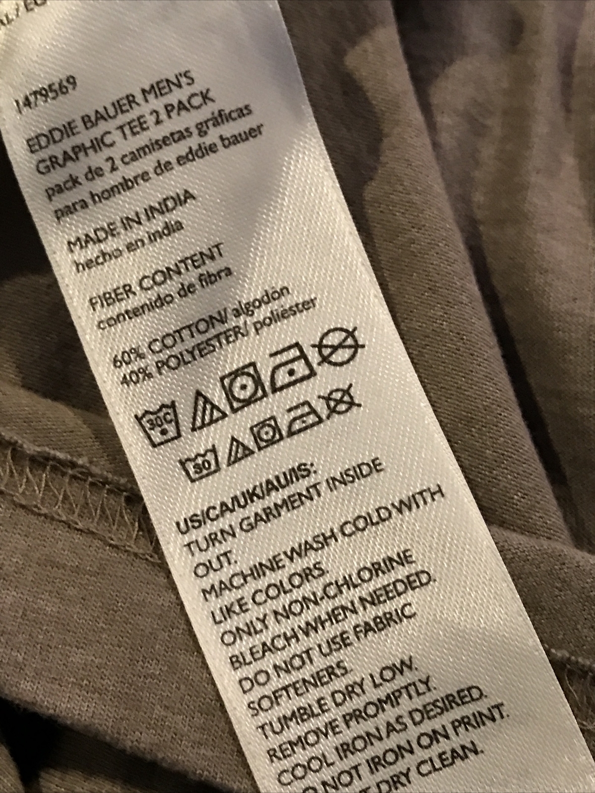 Eddie Bauer Hiking Cotton Blend T-Shirt XL Work Putty Cotton Blend G8