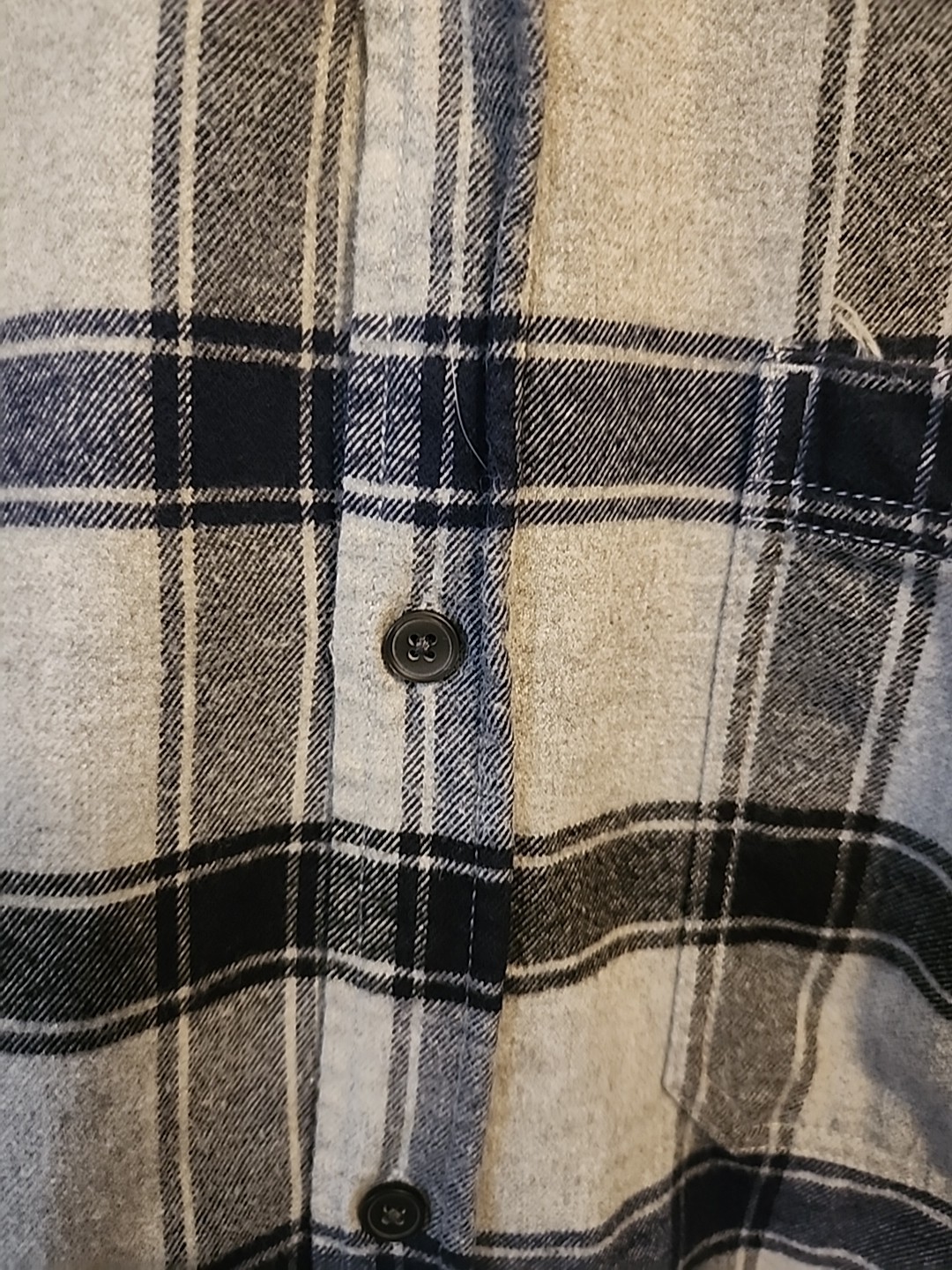 Dip 2xl Tall Flannel Gray Black Plaid Men’s Shirt Long Sleeve C 26 in x L 30 in
