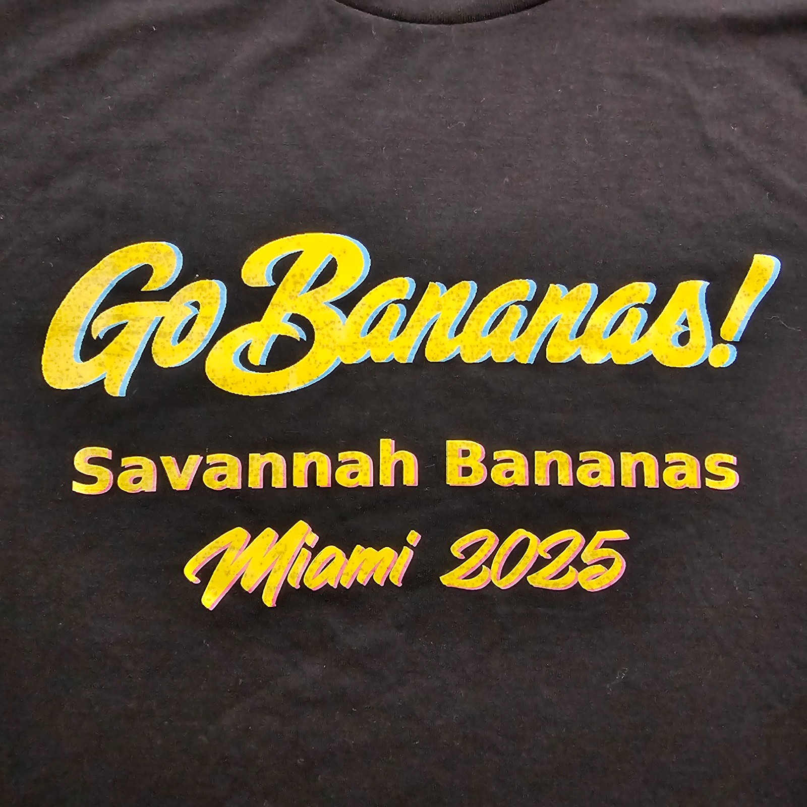 Savannah Bananas Go Bananas! Black Short Sleeve Polyester Blend T-Shirt Men’s L