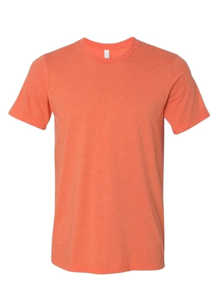Bella + Canvas 3001C Unisex Orange T-Shirt Heather Stylish Tee Mens L New Sample