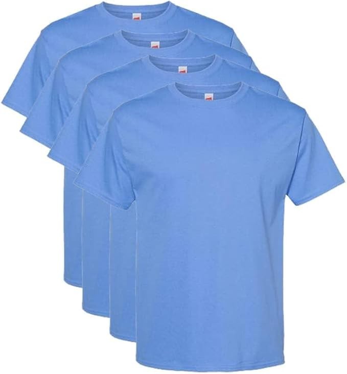 Hanes Men Crew neck T-Shirt 4-Pack ComfortSoft 100% Cotton Heavyweight Tee Plain