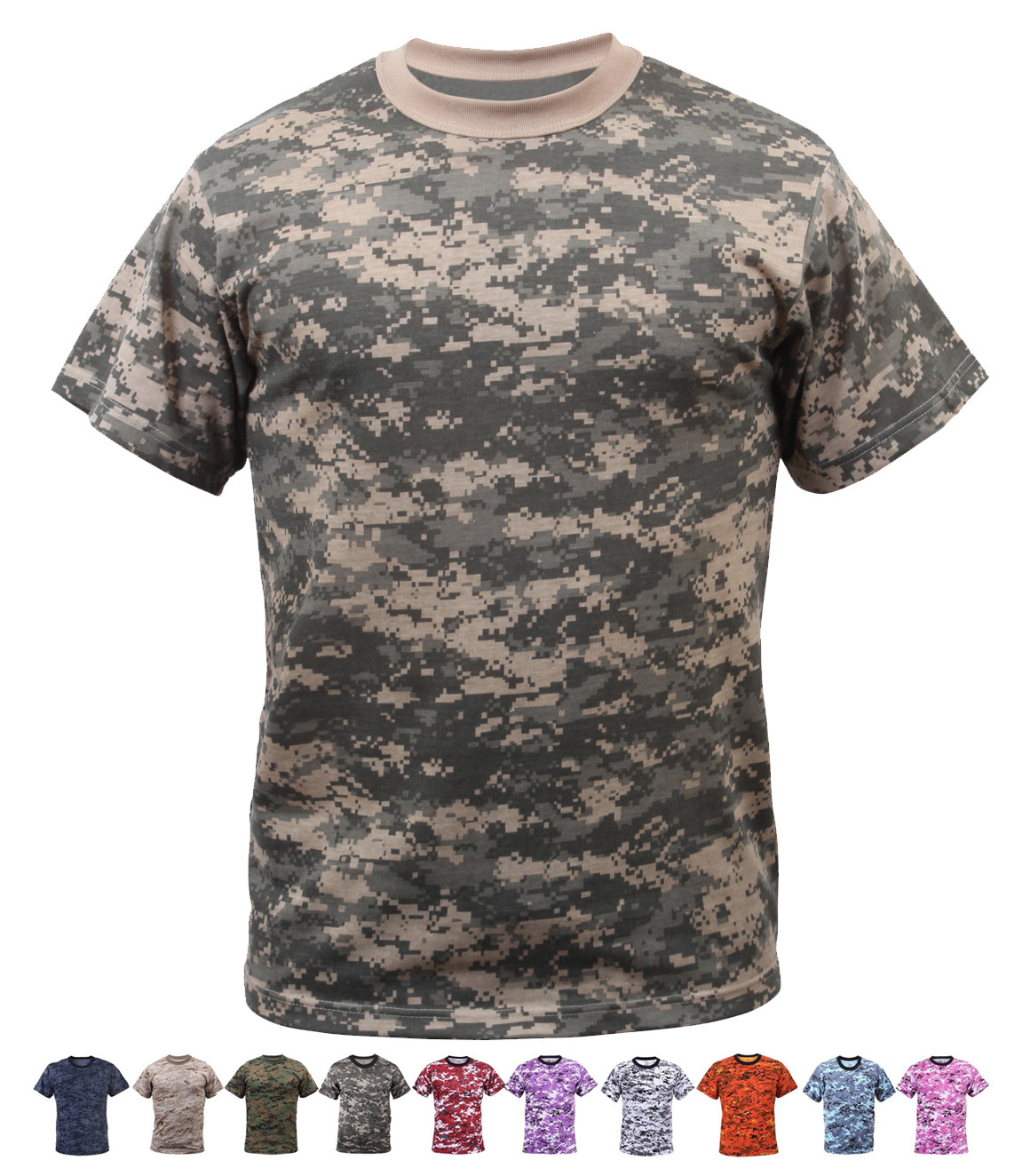 Digital Camo Tactical T-Shirt Camouflage Military Tee Short Sleeve Digital Army