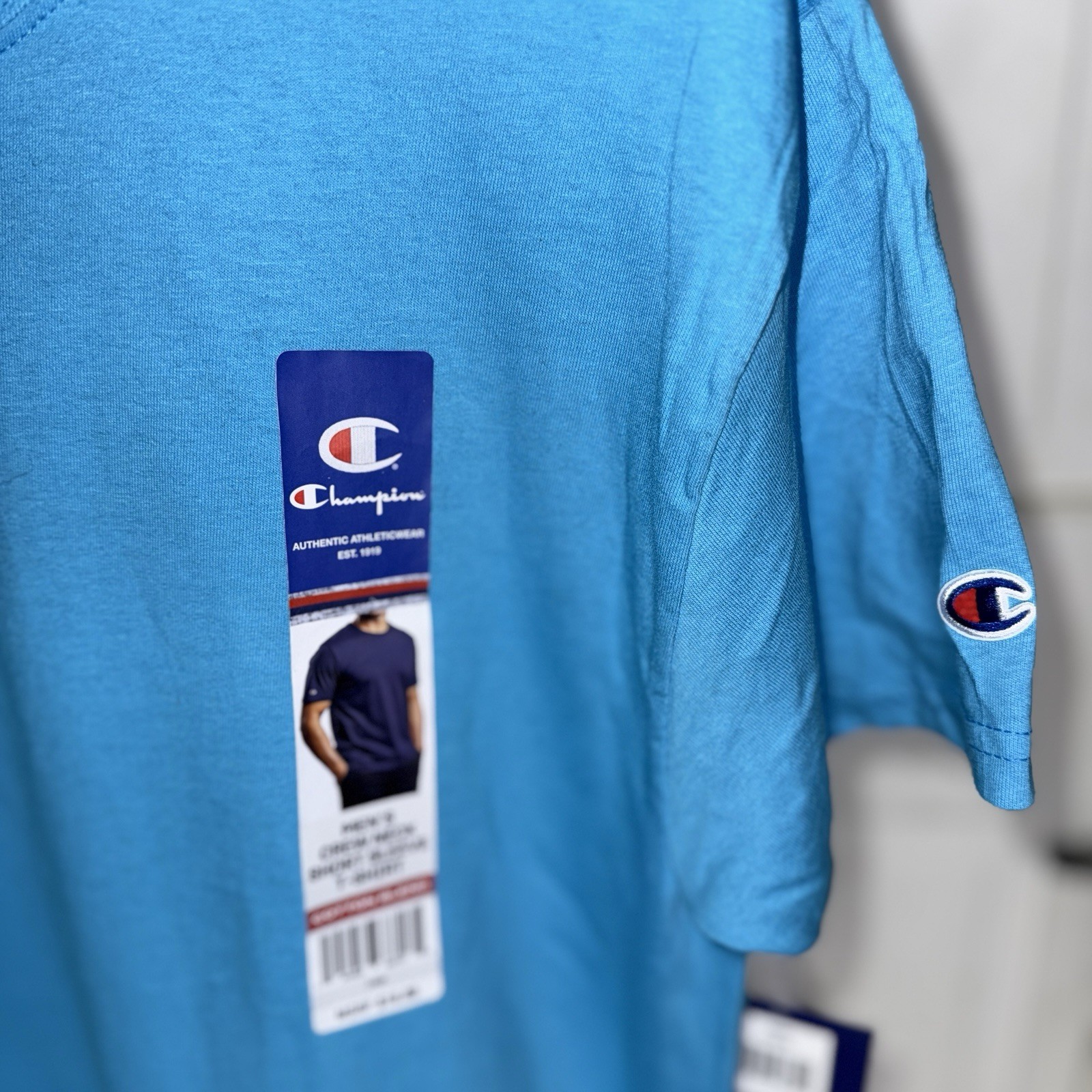 🔥 Champion Men Short Sleeve Cotton Jersey New Crewneck T-shirt Size.M T425