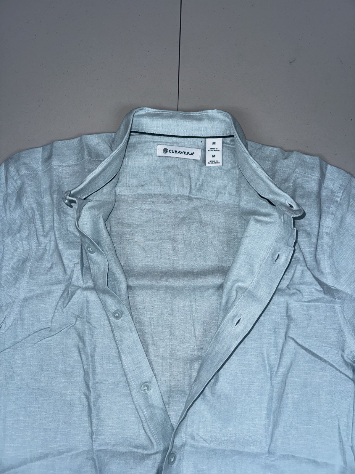 Cubavera Short Sleeve Button Up Shirt Mens Guayabera Aqua Green Casual Pick Size