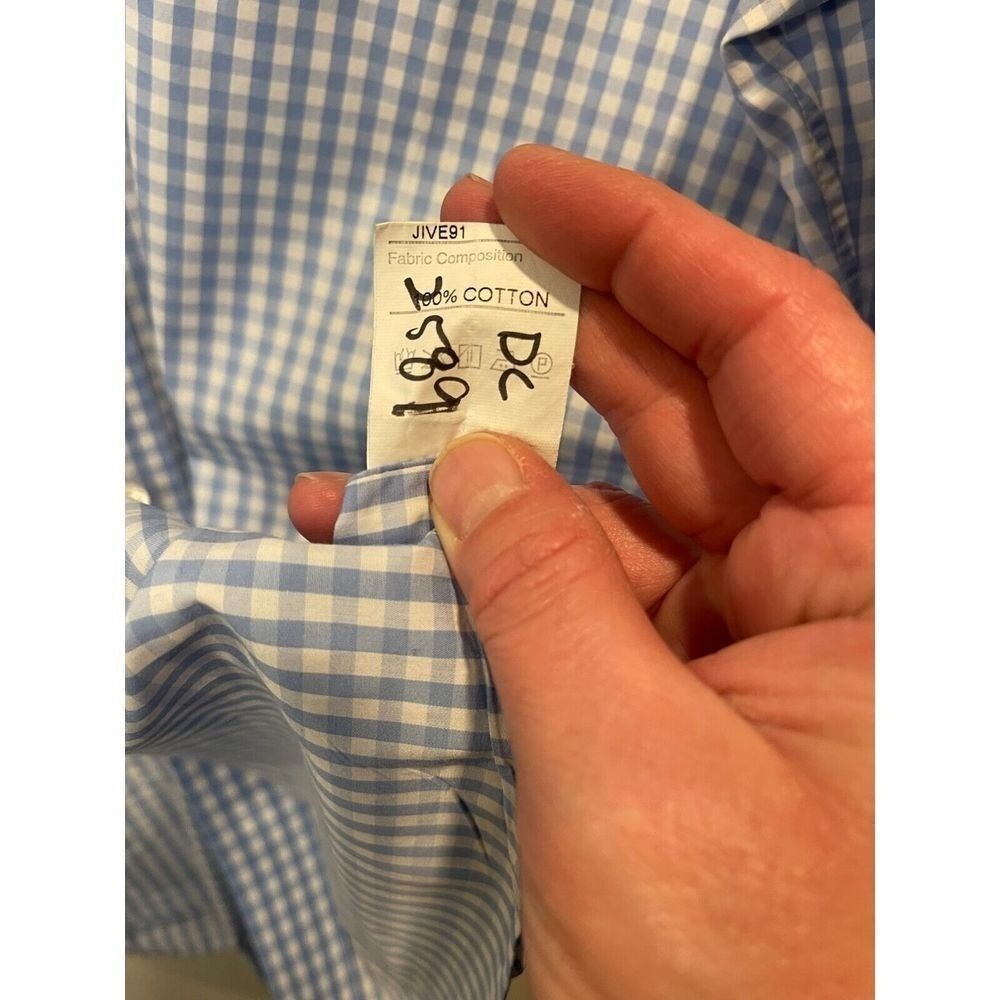 Knot Standard Mens Cotton LS Button Up Blue White Check Shirt Size XL