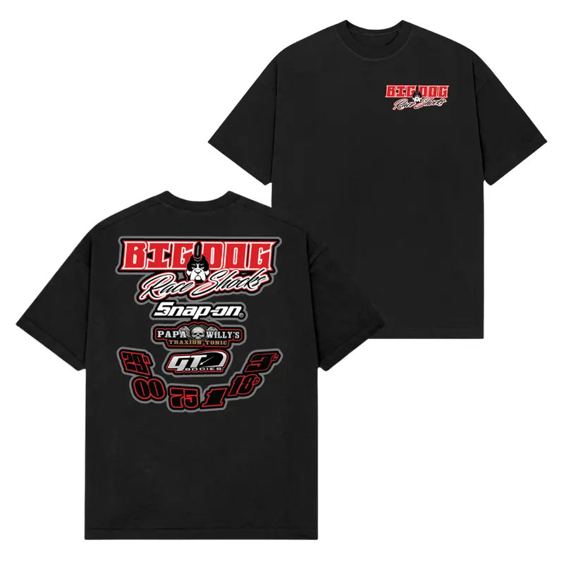 Big Dog Race Shirts Snap-On Racing Shirt � Drag Racing Sponsor Style Graphic Des