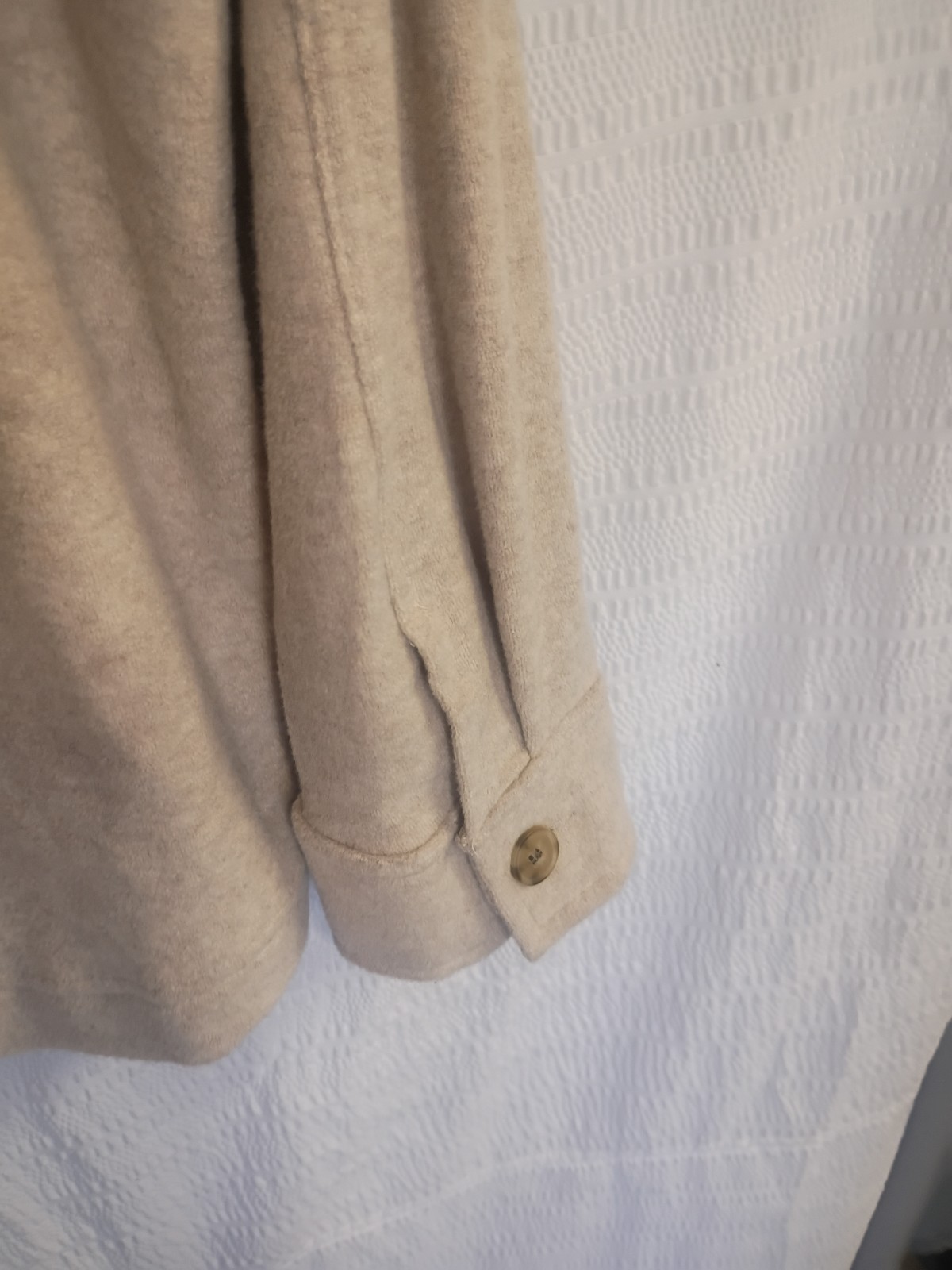 32 Degrees Heat Men’s Beige Solid Button-Up Shirt Jacket Pockets L