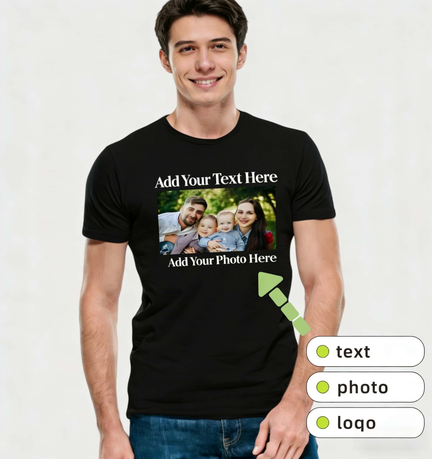 Personalized Custom Photo T-Shirt Gift for Dad Fathers Day Soft Cotton