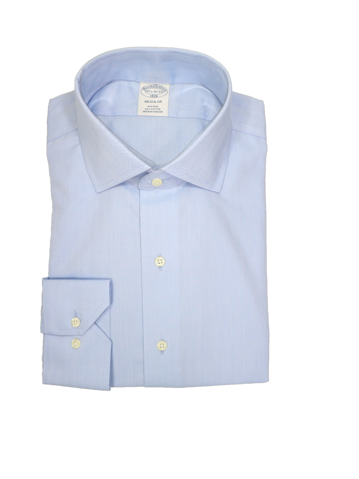 Brooks Brothers Regular Non-Iron All Cotton 16.5-32/33 English Collar Light Blue