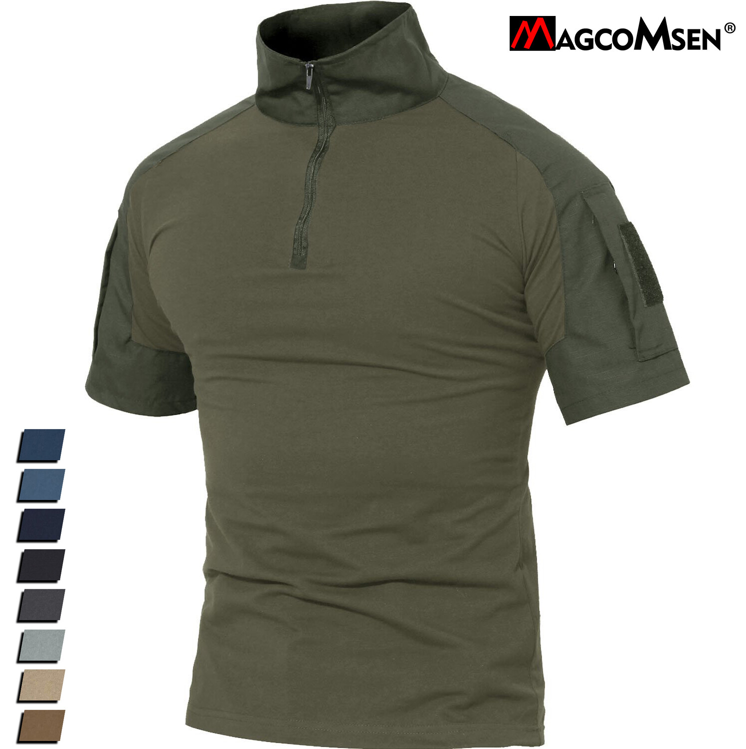 Men’s Tactical Short Sleeve Shirts 1/4 Zip Outdoor Pullover Slim Fit Work Shirts