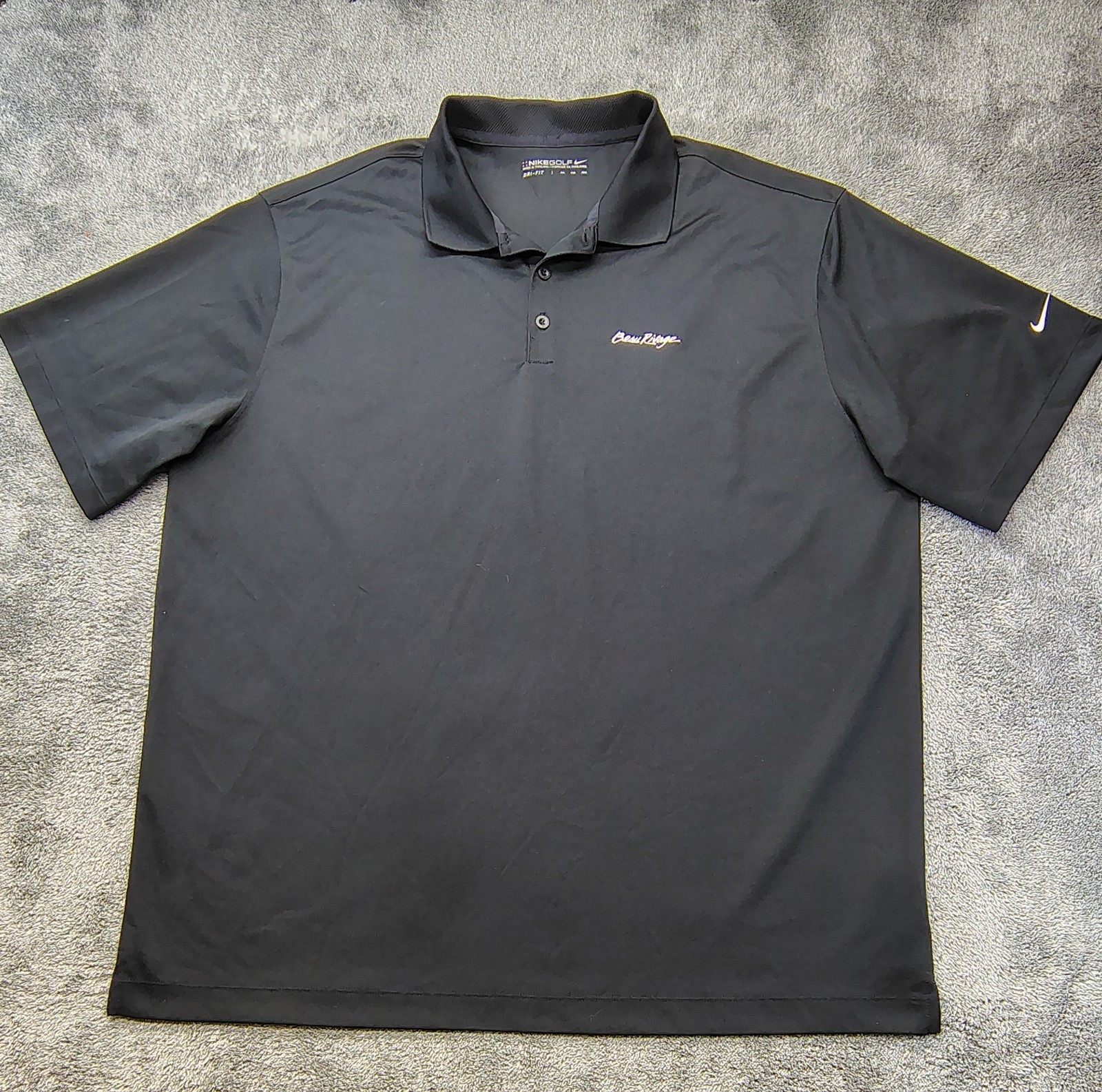 Nike Golf BEAU RIVAGE Casino Logo Men’s Sz 2XL Black Performance Polo Golf Shirt