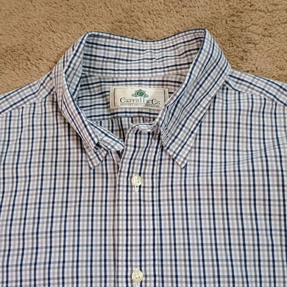 Carroll and Company Button-Down Shirt Mens 14-30 Check Pattern Made in the USA