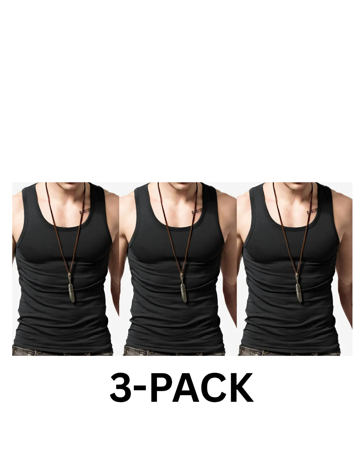 3-Pack Mens Tank Top L-4XL 100% Cotton Wife Beater Gym Summer
