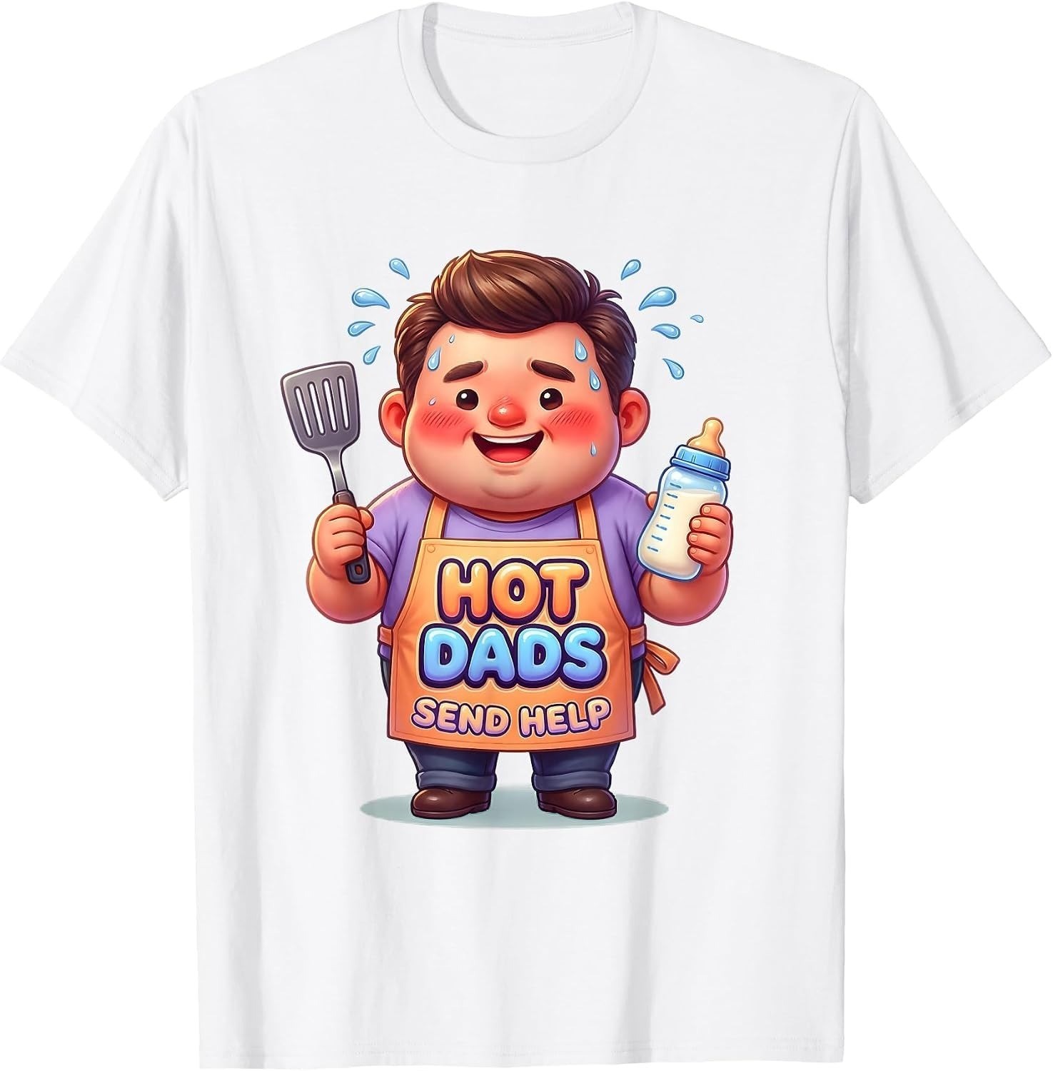 Hot Dads Send Help Funny Dad Appreciation Unisex T-Shirt