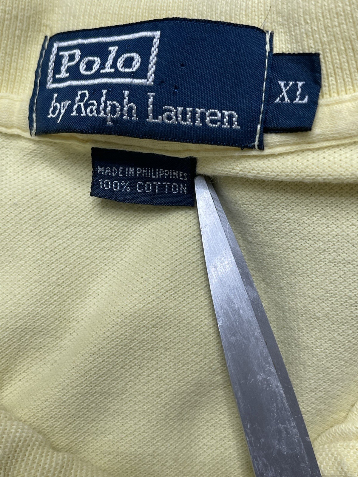 Men’s Polo by Ralph Lauren Short Sleeve Polo Shirt Yellow 100% Cotton Size XL