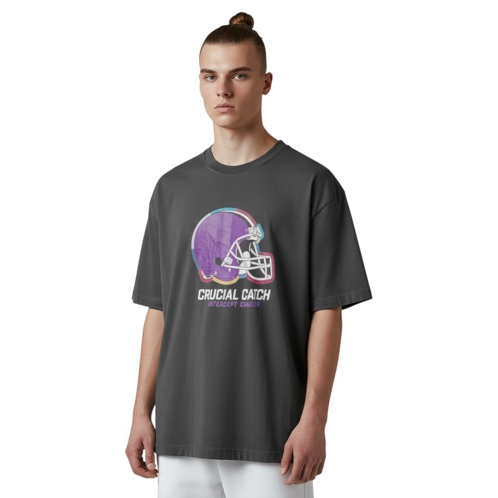 Nike NFL Crucial Catch Intercept Cancer Charcoal Grey T-Shirt Mens XL New
