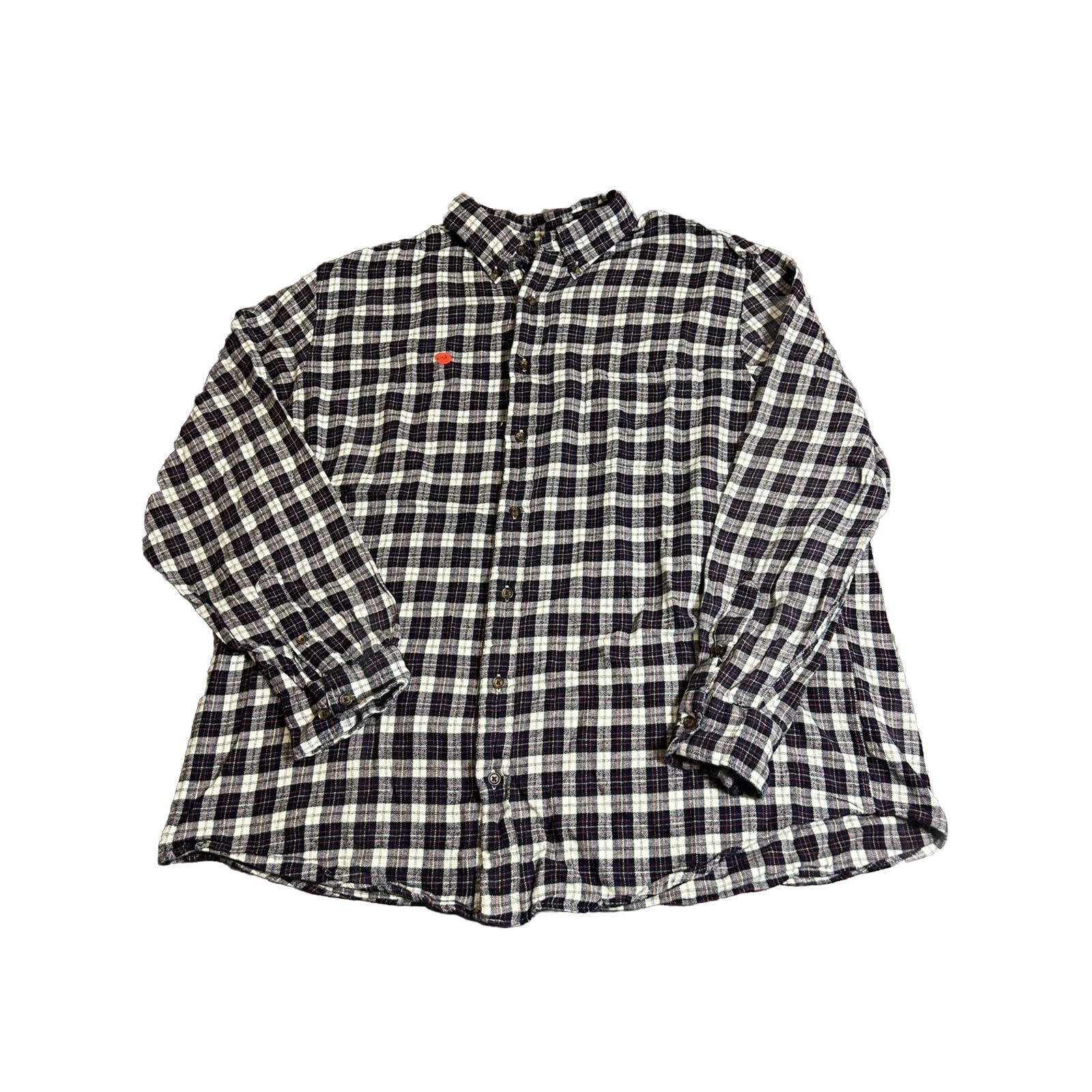 SADDLEBRED 2XLT Cotton Poly Blue Red White Green Plaid Long Sleeve Button Up