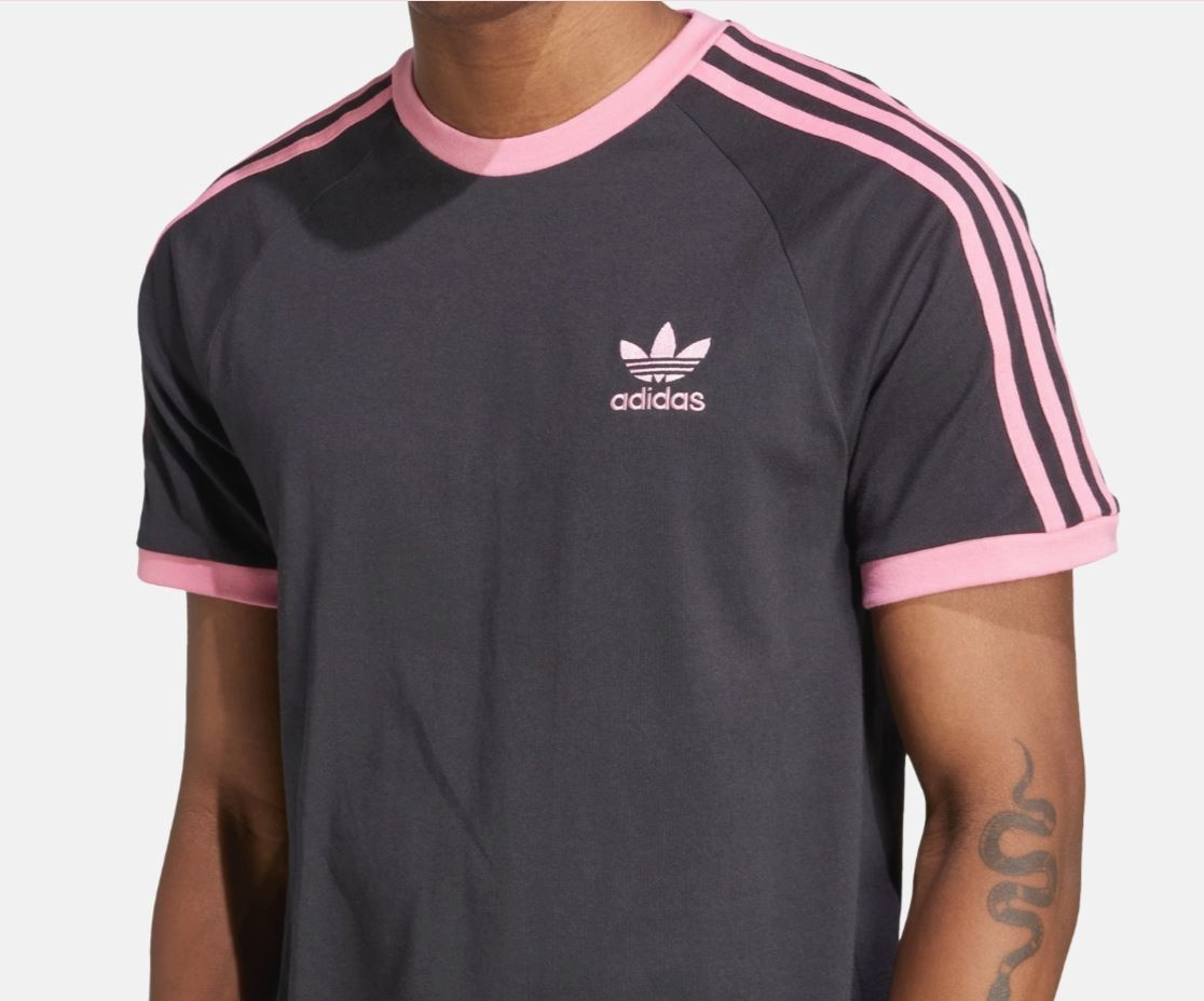 NEW MENS ADIDAS ORIGINALS 3-STRIPES CALIFORNIA TREFOIL SHIRT ~ LARGE #KA56 PINK