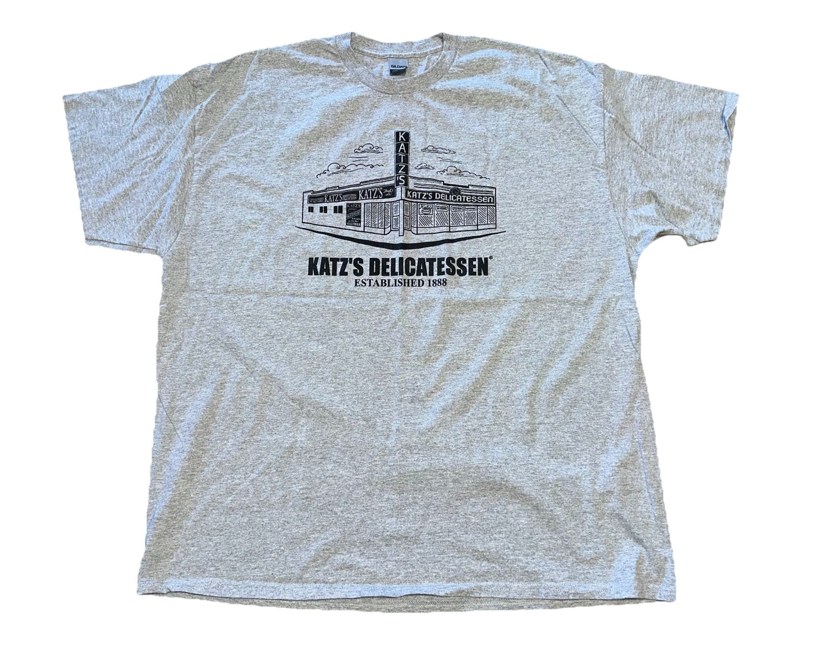 VTG Katz’s Delicatessen New York City Deli Gray T-Shirt Size 2XL Send A Salami