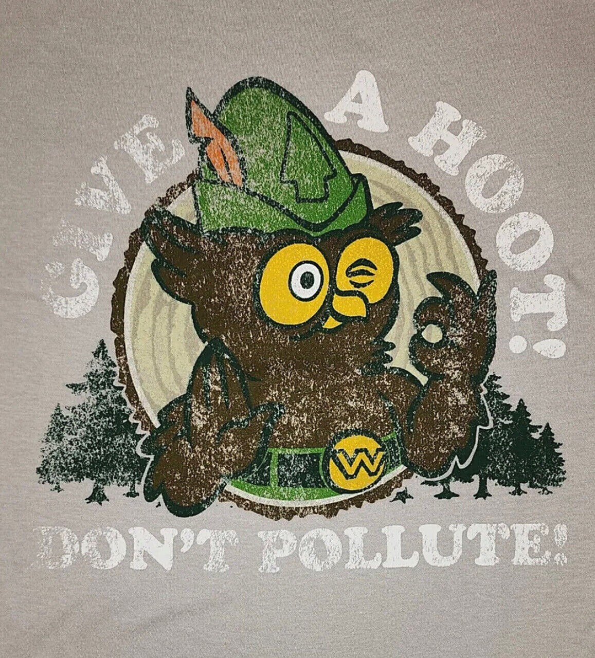 NWT Woodsy Owl “Give A Hoot Don’t Pollute” t-shirt US Forest Service tee M ~ XXL