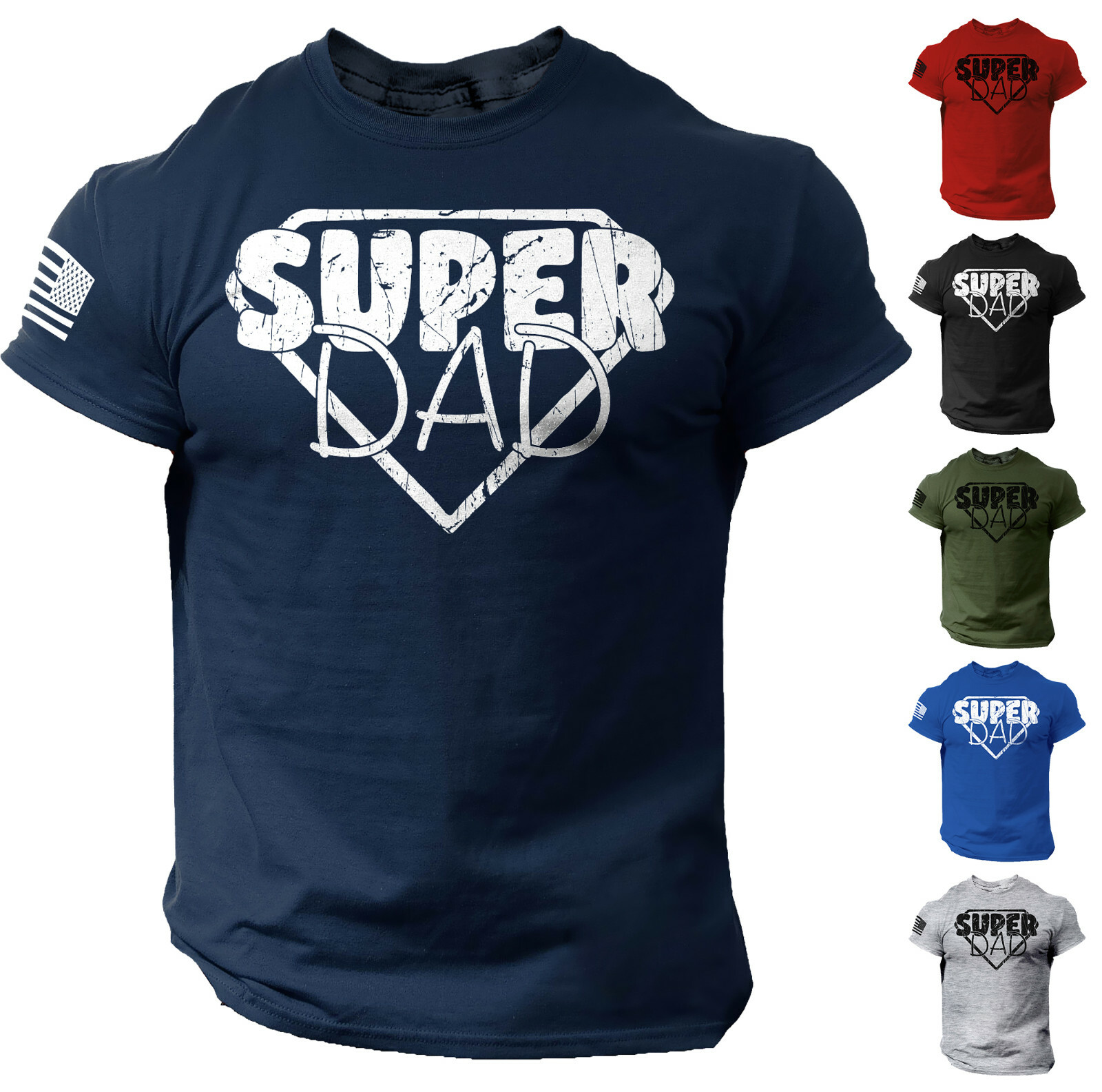 Men’s Fathers Day T shirt Funny Dad Gift Super Dad Tee