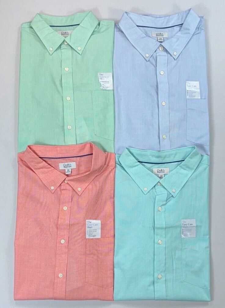 Men’s Croft & Barrow Big & Tall Short Sleeve The Easy Care Solid Color Shirt