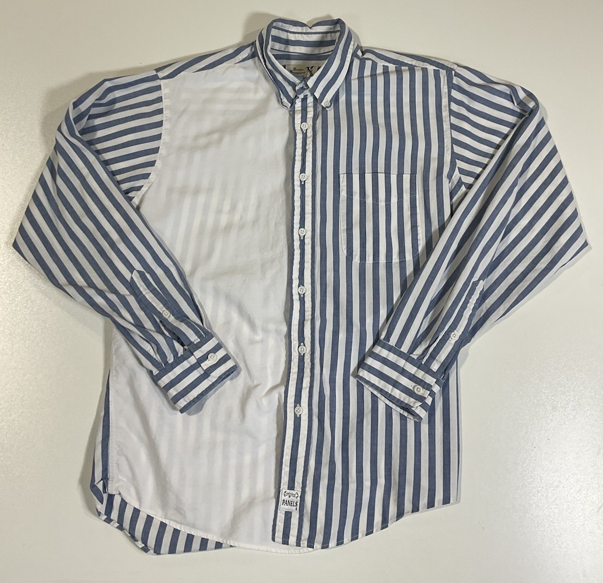 Vintage Boston Prepatory Co. Button Down Shirt Sz M Preppy Ivy League 2 Tone 90s