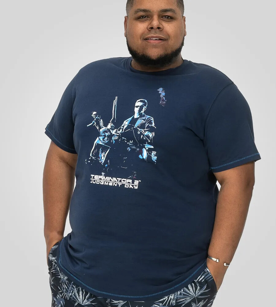 D555 Duke Big Mens Terminator Printed T-Shirt Official Licensed 2XL-6XL 601719-K