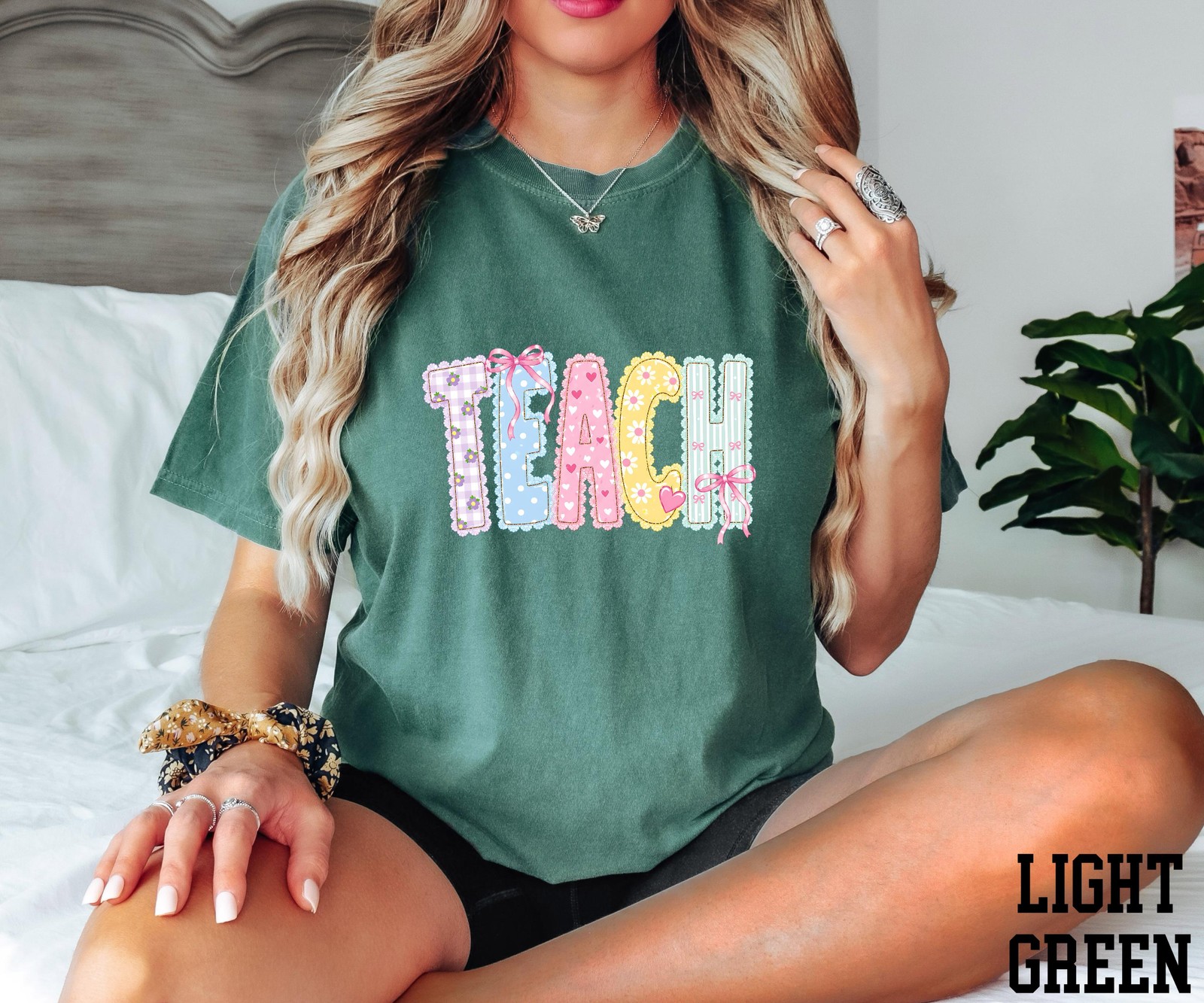 Teach Shirt Faux Lace Floral Teacher Appreciation Kindergarten Teacher Tee