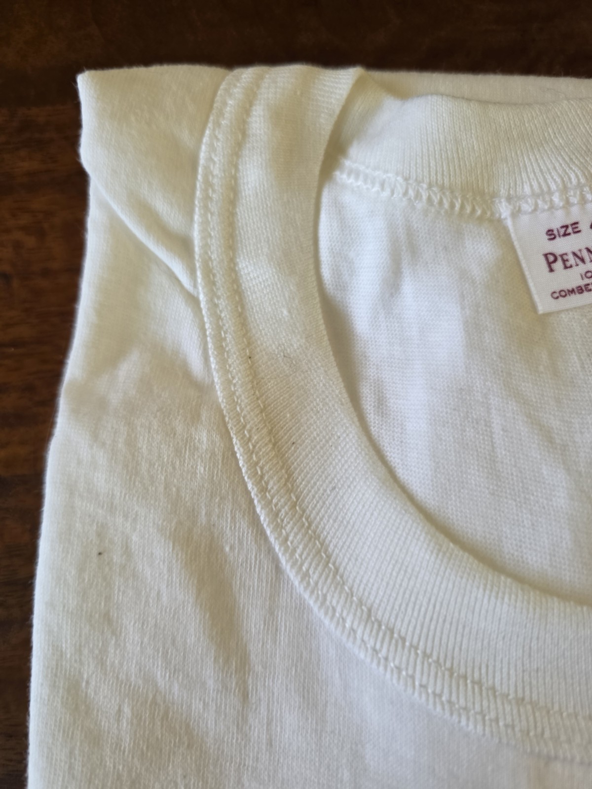 New NWOT Vintage 50s Penny’s White Blank Soft T-shirt Size 46 100% Combed Cotton