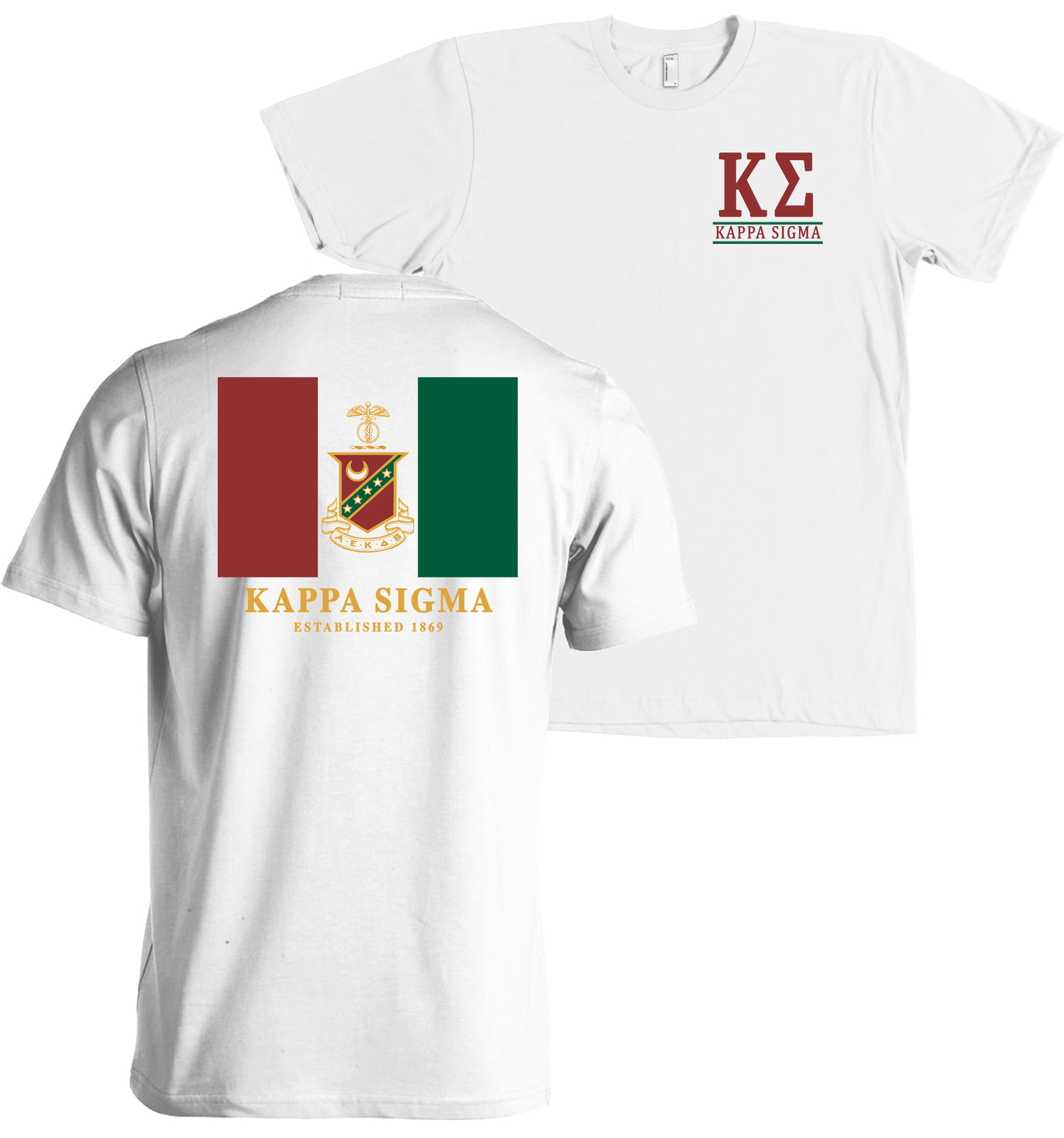 Kappa Sigma Fraternity Flag Bella + Canvas T Shirt NEW