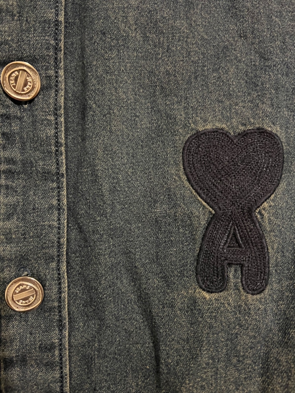 Ami Paris Knitted AMI DE COEUR Shirt Navy Denim Overshirt from Japan