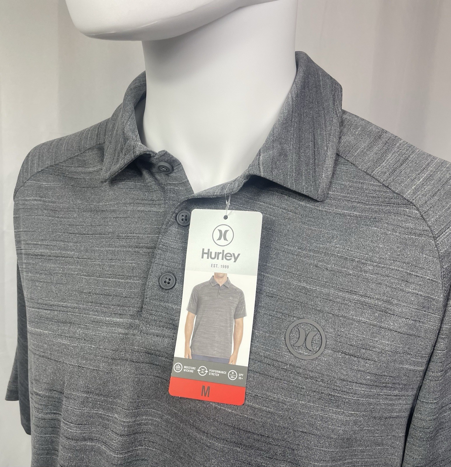 thehoffyhouse Hurley Gray Performance Polo Pick Your Size NWT