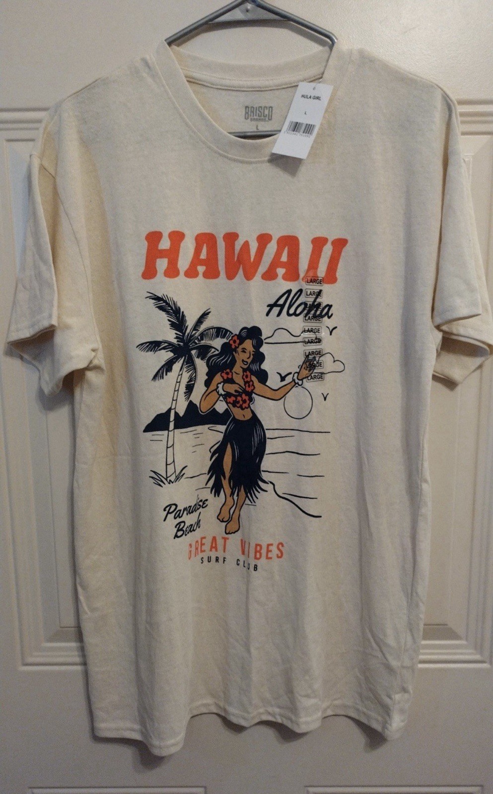 New Brisco Brands Hula Girl Shirt Large Hawaii Hawaiian Aloha BG4