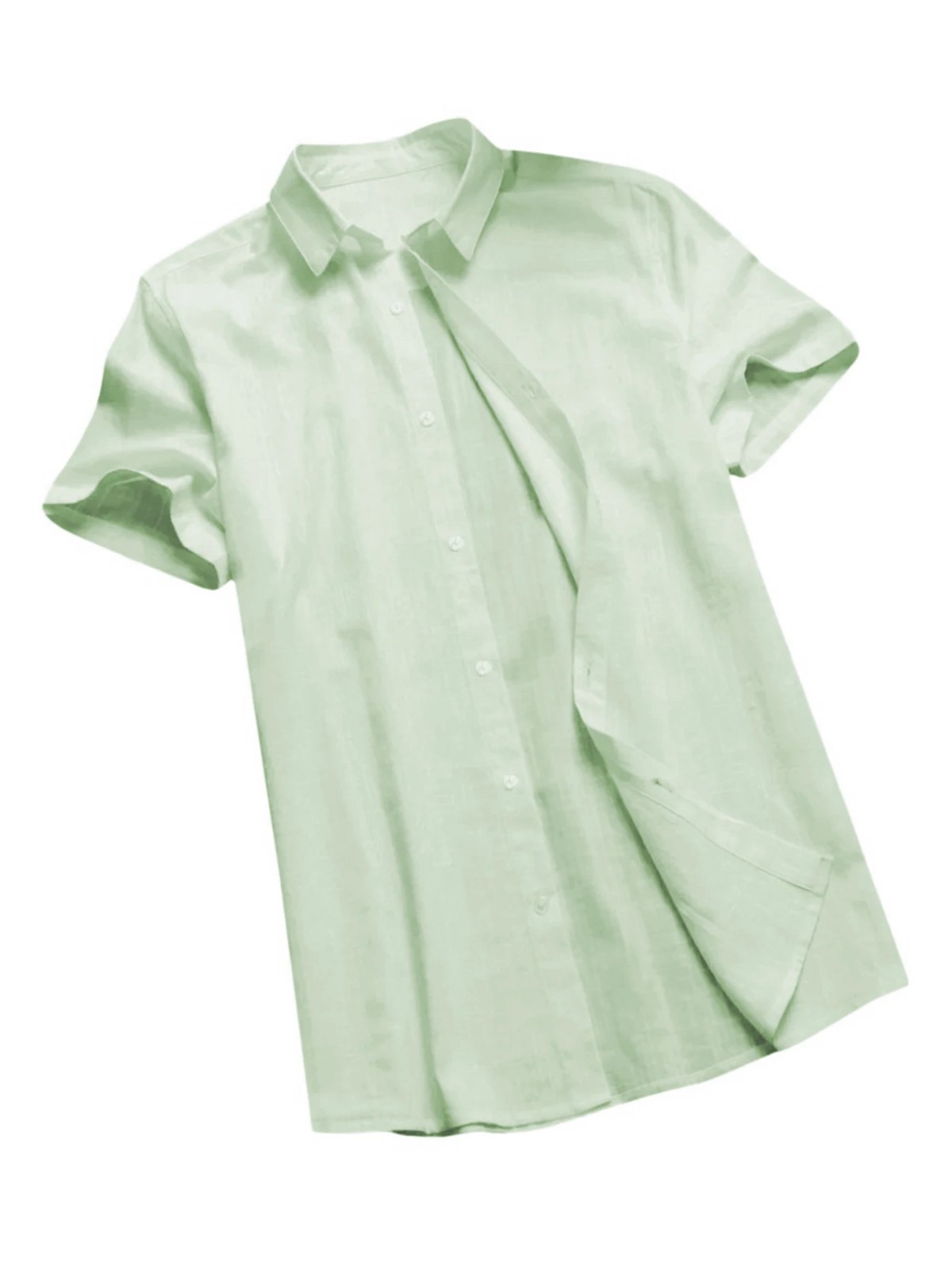 Mens Linen Shirt Short Sleeve Button Down Casual Beach Vacation Shirt