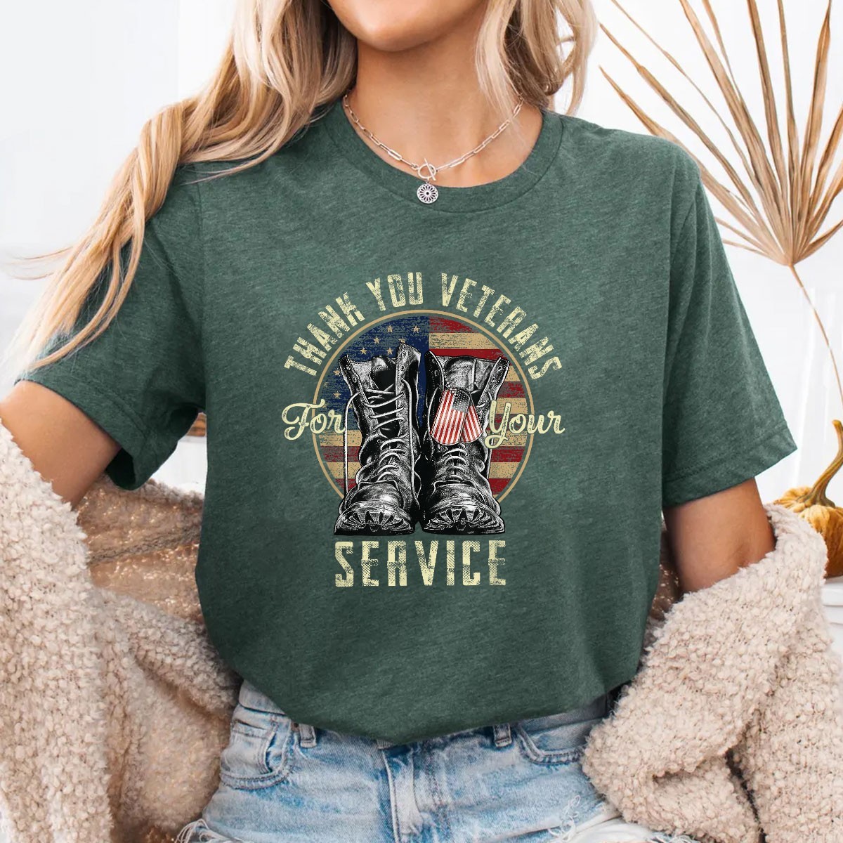 Thank You Veterans For Your Service US Flag Classic Veterans Day T-Shirt Gift