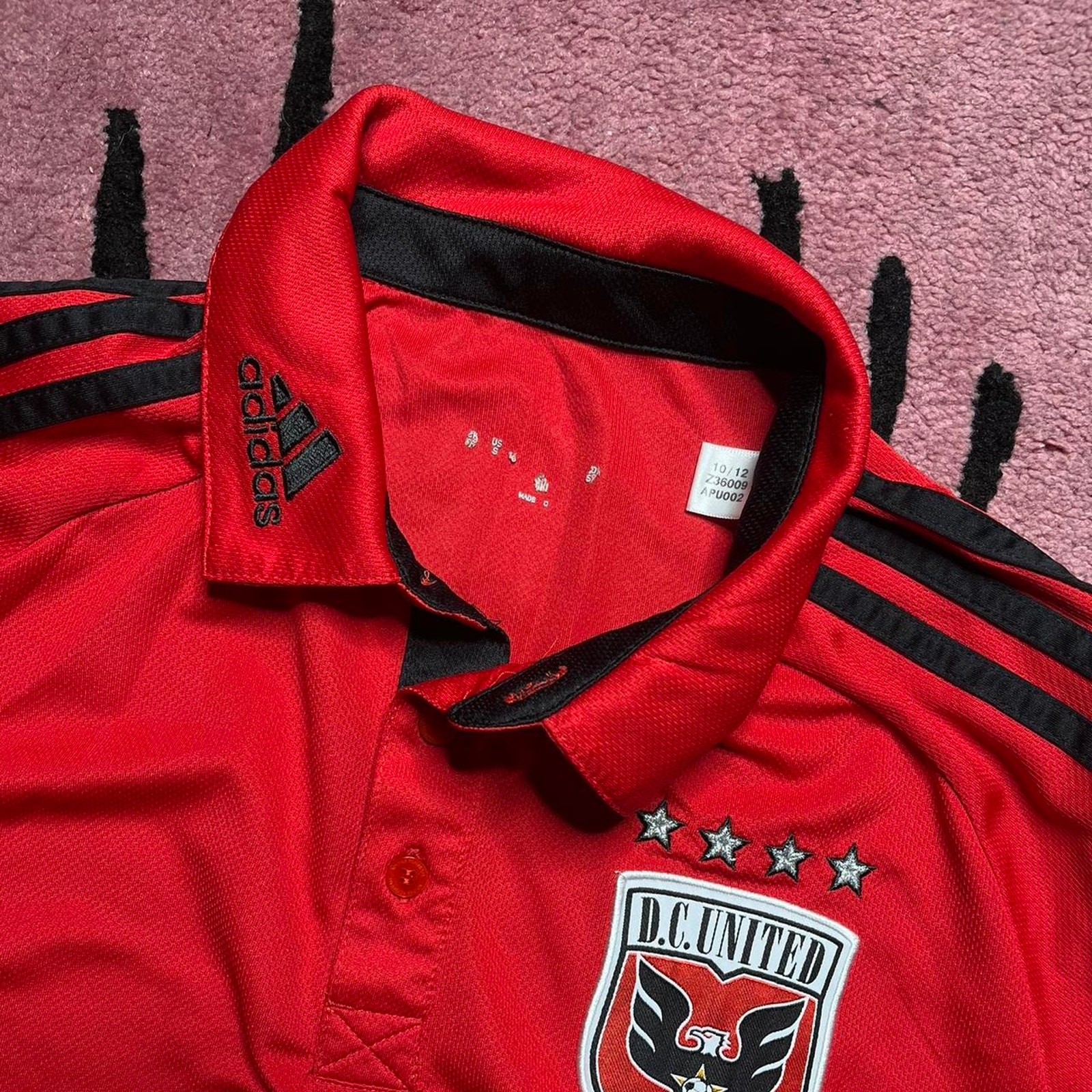 Adidas DC United Patch Logo Polo Shirt Size Small Red