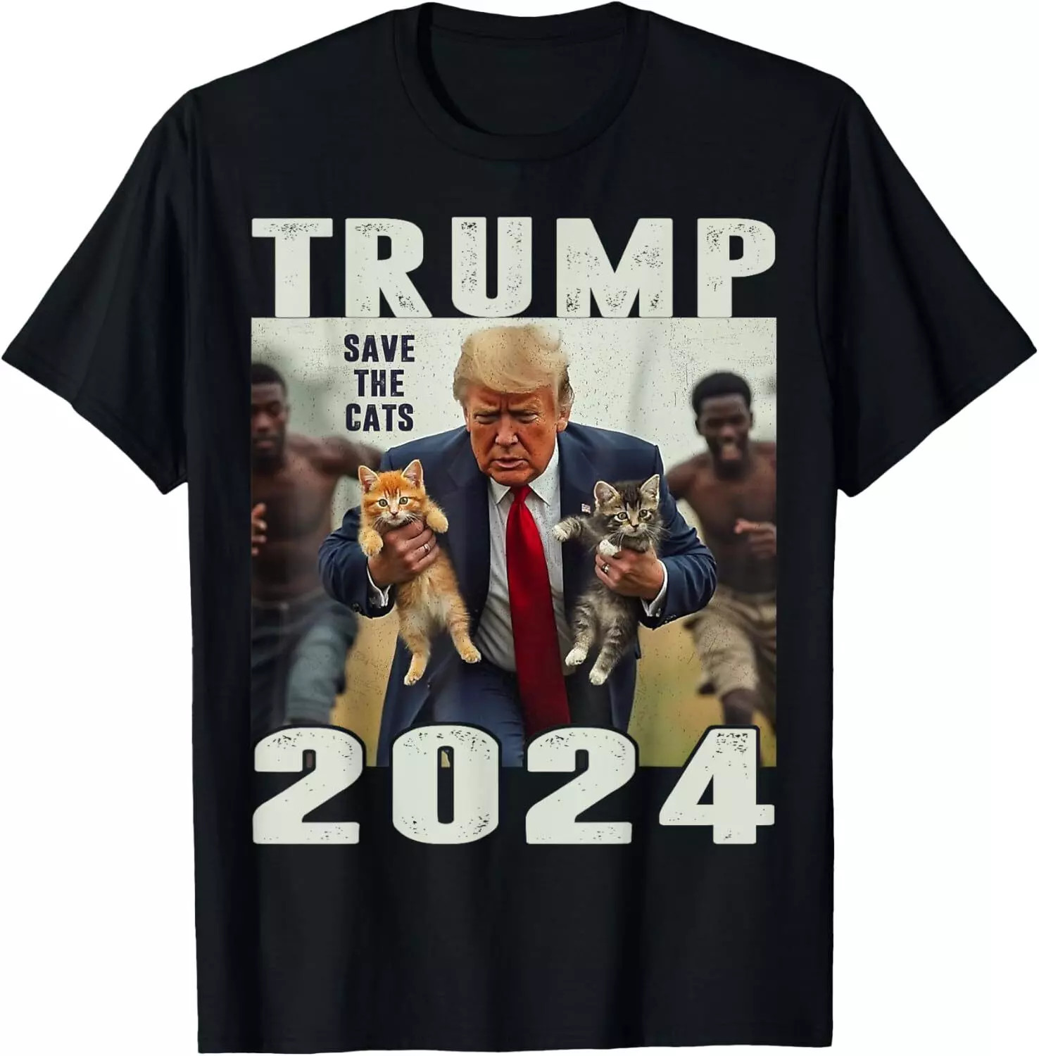 Trump 2024 Save the Cats Saying Debate T Shirt Full Size S-5XL