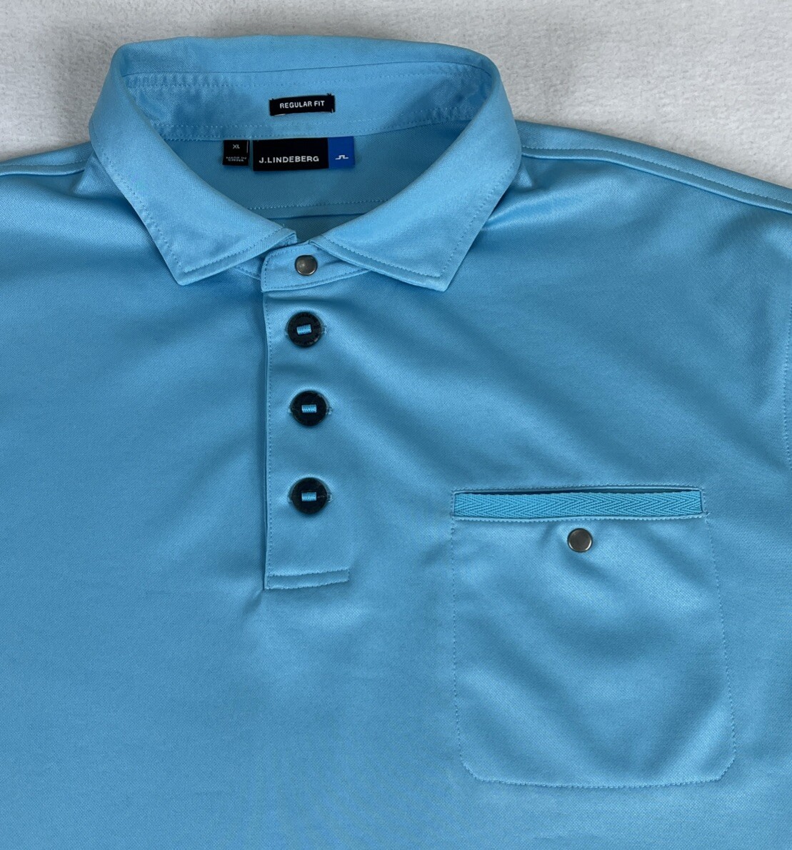 J.Lindberg Regular Fit Field Sensor Fabric Light Blue Polo Shirt Size XL