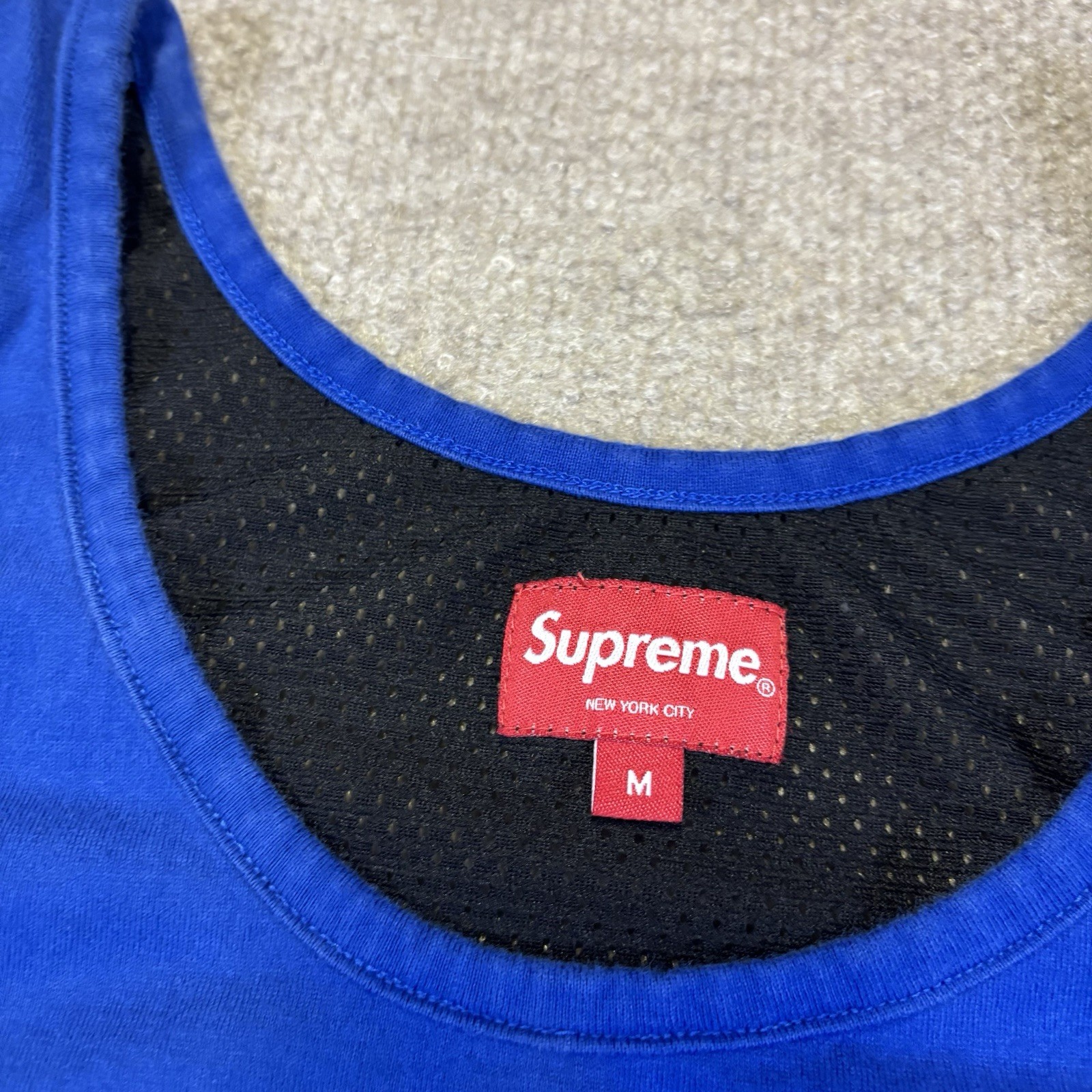 Supreme Mesh Back Tank Top SS14 (Blue) Size Medium