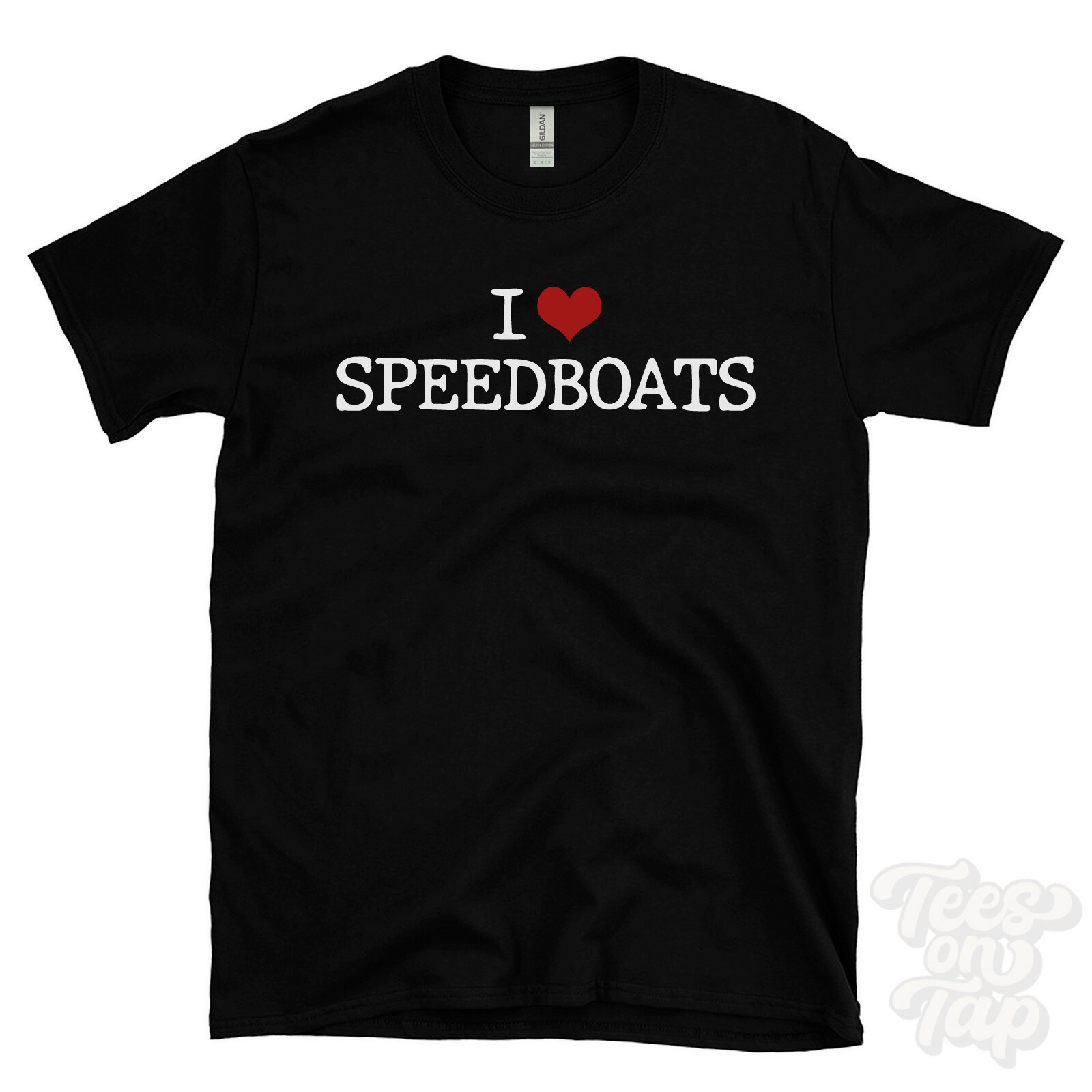 I LOVE SPEEDBOATS T-SHIRT heart motorboats luxury boats high-speed watercraft